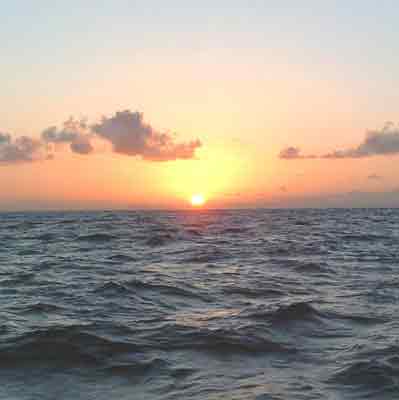Sunrise at sea